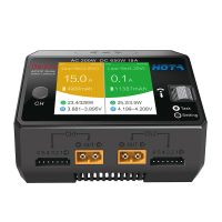 cargador de lipo de doble canal hota d6 pro ac 200w dc 650w 15a2 con carga inalambrica para bateria niznnicdnimh