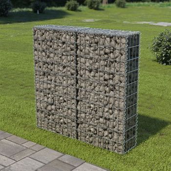Muro De Gaviones | Gavión Para Piedras | Gavión Decorativo Con Cubiertas Acero Galvanizado 100x20x100 Cm Cfw657666