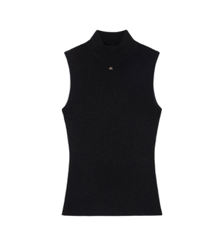 A|X Armani Exchange para mujer. XW001876AF11957MC005 Top de Cuello Alto negro (XL), Casual, Viscosa