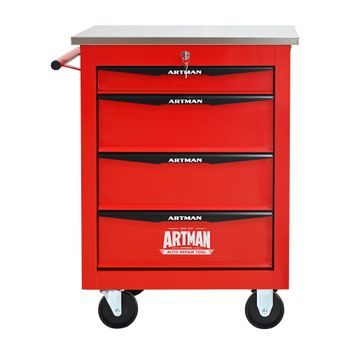 Carro De Herramientas - Organizador De Taller - Acero - Rojo Y Negro (62.5x34.5x78cm)