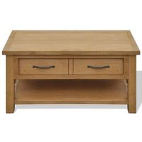 mesa de cafe - mesa de centro de madera maciza de roble 88x53x45 cm