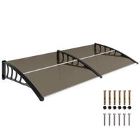 outsunny tejadillo de proteccion 200x96 cm marquesina para puertas y ventanas contra sol y lluvia soporte de pp policarbonato marron   aosom espana