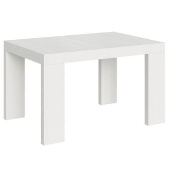 Ribo Fresno Blanco Mesa Rectangular Extensible De 6 A 18 Plazas L 130 A 390 Cm-soporte 2 Pies