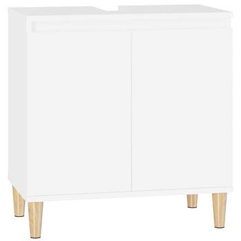 Armario Para Lavabo Madera Contrachapada Blanco 58x33x60 Cm Vidaxl