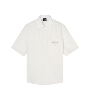 A|X Armani Exchange para hombre. XM002317AF24533U0009 Camisa Classic Basic blanco (M), Casual, Algodón, Manga corta