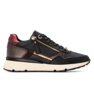 Carmela para mujer. 16251702-NEGRO Zapatillasd de piel 162517 negro (40), Plano, Cordones, Casual