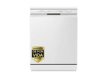 Lavavajillas - LG DF243FWS, 14 servicios, 10 programas, 60 cm, 3ª bandeja, TrueSteam™, QuadWash™, Blanco