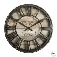reloj vintage marron texas - estilo vintage - marca factory cuadros