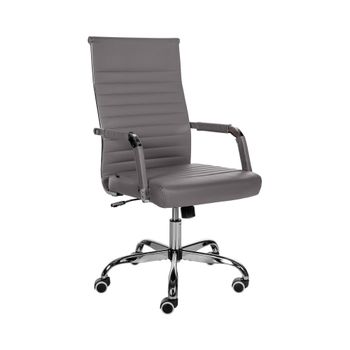 Silla de oficina giratoria regulable en Simil cuero Gris