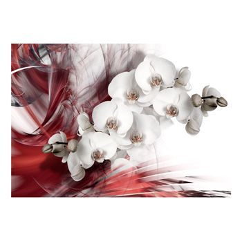 Papel Pintado 3d - Orchid In Red (150x105 Cm)