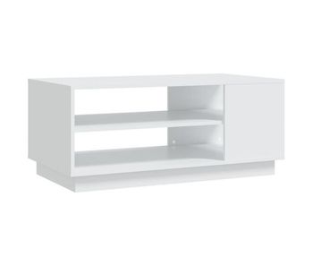 Mesa de café - mesa de centro de madera de ingeniería blanca 102x55x43 cm