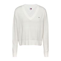 tommy jeans jersey con cuello en pico blanco dw0dw18670-ybh