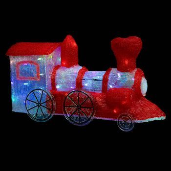 Locomotora De Exterior H36cm 90led Color Cambiante Con Transformador