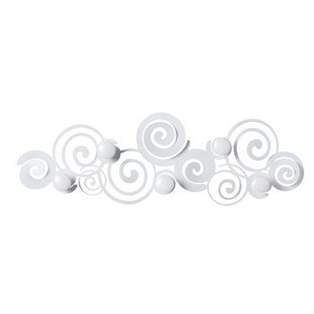 Perchero de pared   con 6 ganchos, blanco moderno
