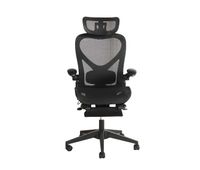 silla de oficina ergonomica plegable pequena con soporte lumbar asiento de malla transpirable reposabrazos plegables reposacabezas 3d y pedales de trabajo - plegable - negra