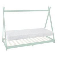cuna tipi con somier 90x200 cm menta de madera ml-design