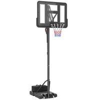 sportnow canasta de baloncesto de exterior con altura ajustable 235-305 cm con ruedas base rellenable bolsa de peso negro