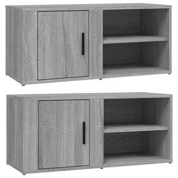 Mueble Tv 2 Uds Madera Contrachapada Gris Sonoma 80x31,5x36 Cm Vidaxl