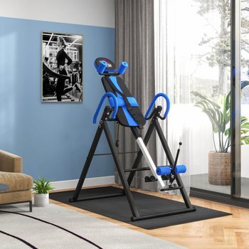 Tabla De Inversión Plegable Homcom 79x114x153 Cm, Negro Y Azul