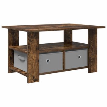 Mesa De Café Roble Ahumado 77 X 55 X 42 Cm Madera De Ingeniería Vidaxl