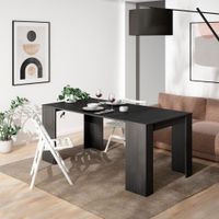 consola extensible efecto madera negro 180x90x77cm