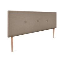 cabecero de tela aqualine liso con botones 135x105cm con patas camas 120135 - tierra