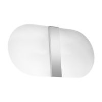 lampara de pared blancocromo vidrioacero alt 18 cm