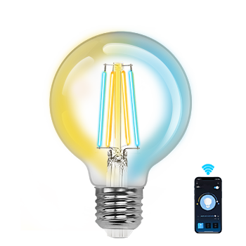 Aigostar Bombilla LED inteligente. Bombilla Alexa LED vintage, G80 Transparente tipo globo, 6W 850LM E27, regulable cálida a fría 2700K a 6500K. Compatible con Alexa y Google home