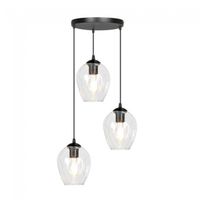 lampara colgante domos transparente 3 luces