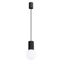 lampara de techo negro aluminiovidrio