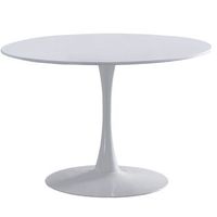 mesa redonda salon melamina metal  110x75 cm - blanco