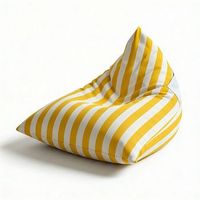 aiire puff exterior jardin con relleno incluido - tejido olefina premium desenfundable y lavable - sofa exterior para playa terraza o piscina - bean bag chair ligero amarillo 75x65x55 cm