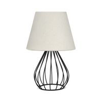 lampara de mesa de metal en crema 36 cm