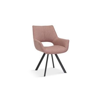 Silla Timote Tela Rosa, Dimensiones H86.5 X L61 X P64, Ideal Para Tu Cocina O Comedor.