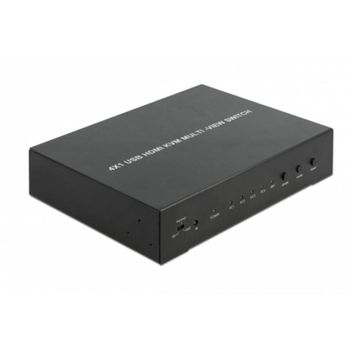 Multiplexor KVM DeLock 4 en 1 Multiview HDMI con USB 2.0