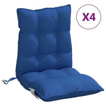 Cojines Para Silla Respaldo Bajo 4 Unidades Tela Oxford Azul Real