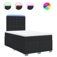 cama box spring con colchon cuero sintetico negro 120x200 cm vidaxl
