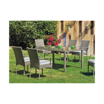 Conjunto De Jardín Mesa 4 Sillones Con Cojines Cómodos