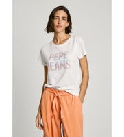 pepe jeans para mujer pl506059 camiseta victoria blanco s casual manga corta algodon organico sostenible