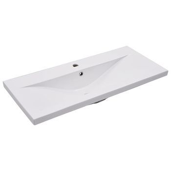 Lavabo De Baño Moderno | Lavabo Encastrado De Cerámica Blanco 91x39,5x18,5 Cm
