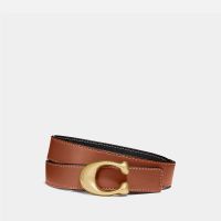 coach 25mm sculpted c leather belt - xs