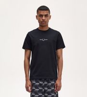 fred perry para hombre m4580 camiseta con logo negro xl casual algodon manga corta