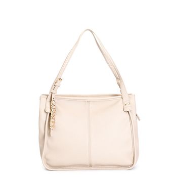 bolso shopping suave de material granate con bandolera y detalle de letras beige taglia unica