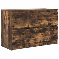 mueble de tv de roble ahumado 80x35x54 cm madera de ingenieria vidaxl