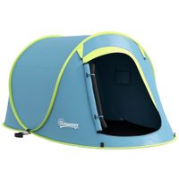 outsunny tienda de campana para 2 personas impermeable 2000 mm con bolsa de transporte 245x148x105 cm azul   aosom espana