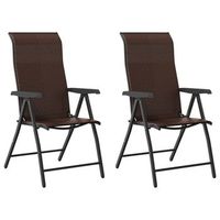 sillas de jardin plegables 2 uds  silla de exterior  sillon ratan sintetico marron