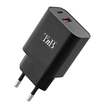 Cargador de red TnB CHPD30W2 USB-C 30 W USB-A 18 W Negro