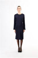 vestido efecto cartera en tejido bielastico navy s
