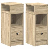 juego de mesitas de noche - mesillas de noche con cajon roble sonoma 25x31x66 cm mc7109