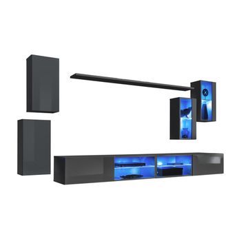 Juego De Muebles De Salón Switch Xxv Diseño, Color Gris Brillante.